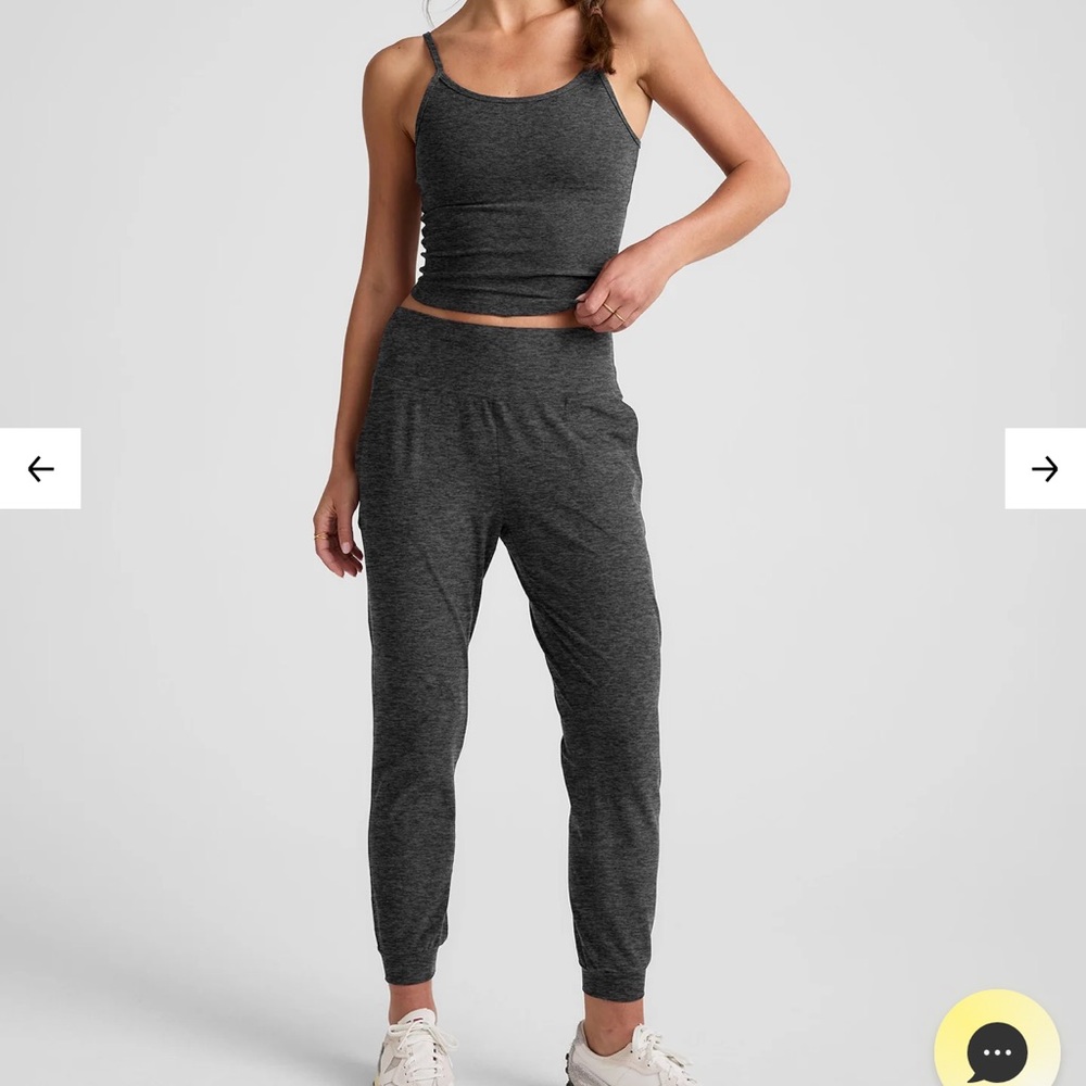 Beyond yoga pull on midi spacedye grey jogger